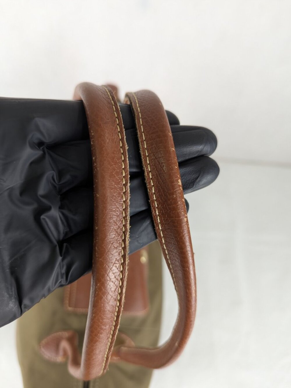 Authentic Longchamp Le Pliage Tote Nylon Shoulder Bag Green Made in China. - Picture 9 of 16
